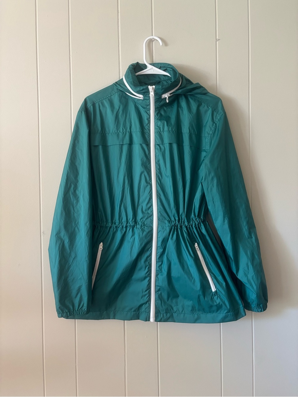 Old Navy Teal Packable Hood Rain Jacket